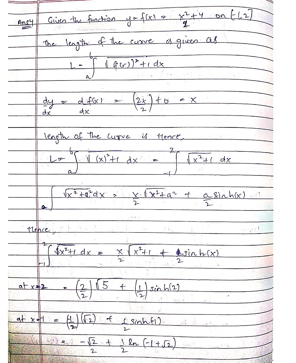 text-find-the-exact-length-of-the-curve-y-frac-1-2-x-2-4